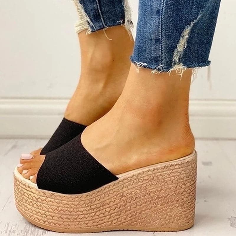 Summer Peep-Toe Espadrille Wedge Sandals - Koyers