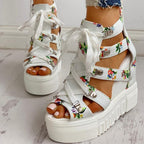 Hot Print Leisure Wedge Sandals - Koyers