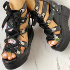 Hot Print Leisure Wedge Sandals - Koyers