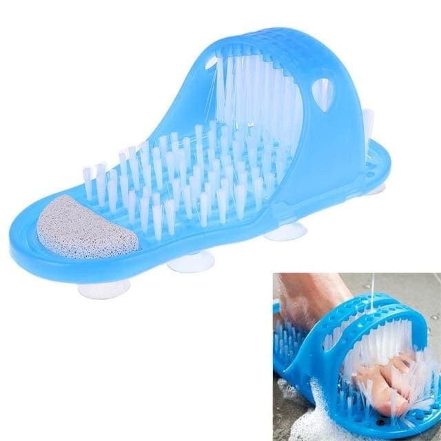 Plastic Bath Shower Feet Massage Slippers - Bath Scrubber Brush Shoes