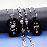 Her King & His Queen Couple Crystal Necklace - Koyers