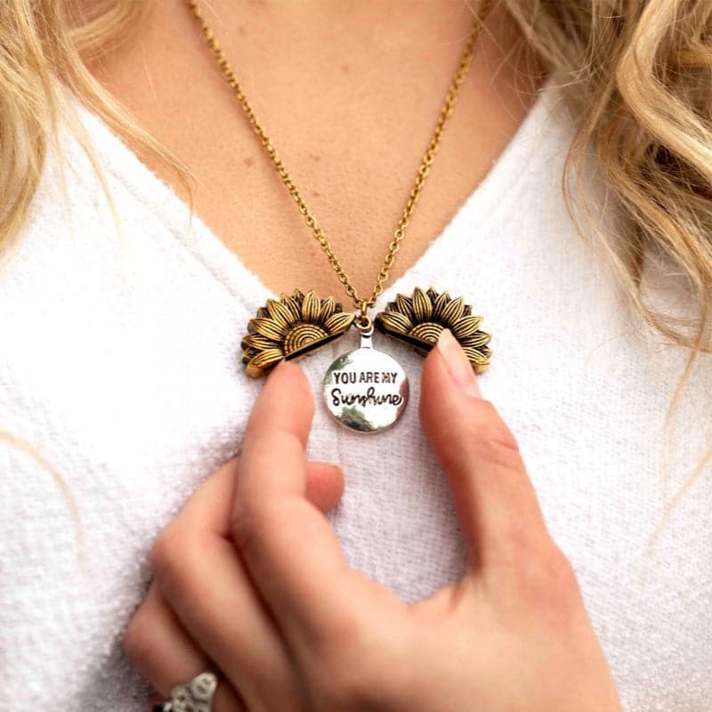 "You Are My Sunshine" Sunflower Necklace - Koyers